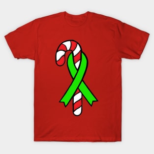 Candy cane awareness ribbon (Green) T-Shirt